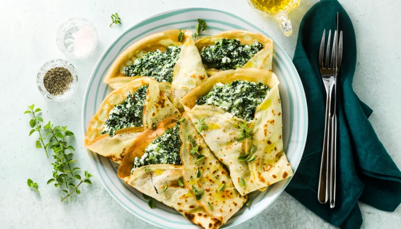 Grandes galettes chèvre et épinards