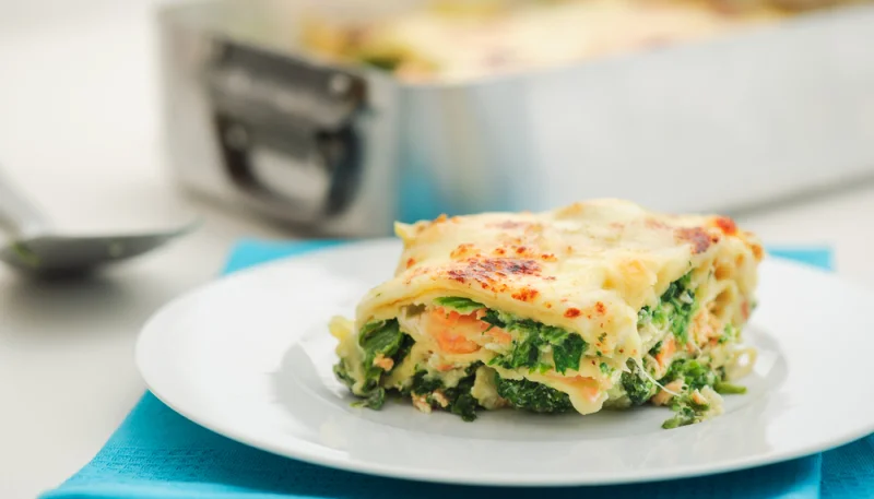 Lasagnes au saumon et aux épinards