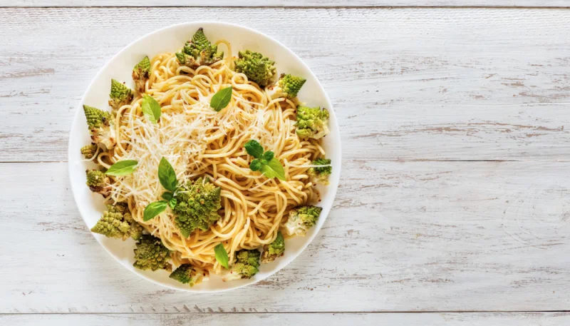 Pâtes au chou Romanesco