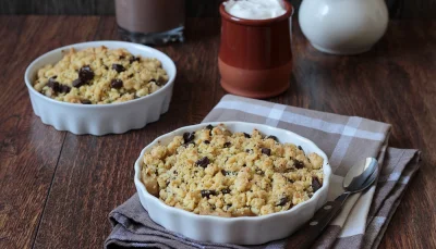 Crumble pommes et chocolat
