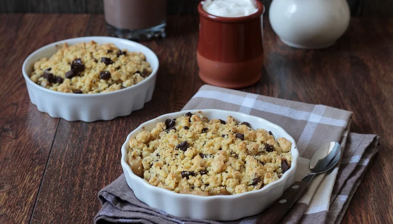 Crumble pommes et chocolat