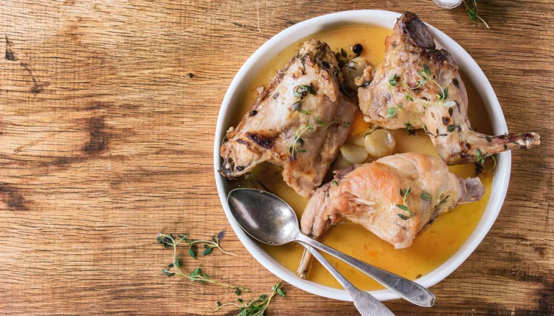 Lapin à la moutarde et au cidre