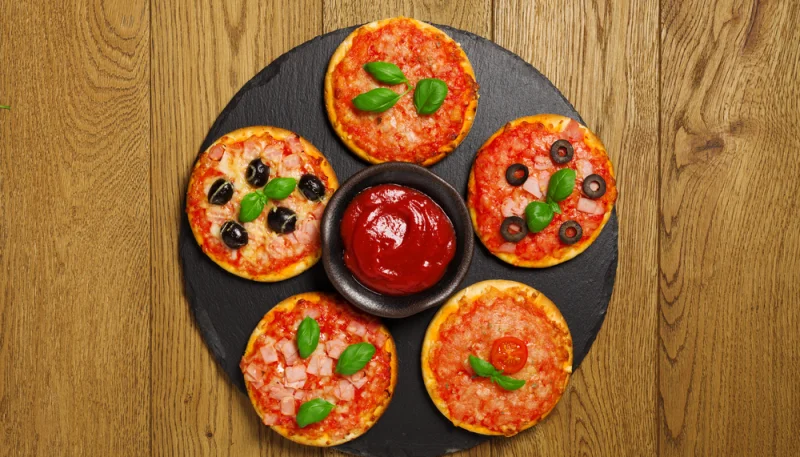 Mini-pizzas au jambon