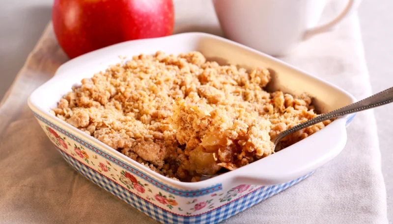 Crumble pommes, kiwis et pain d'épices