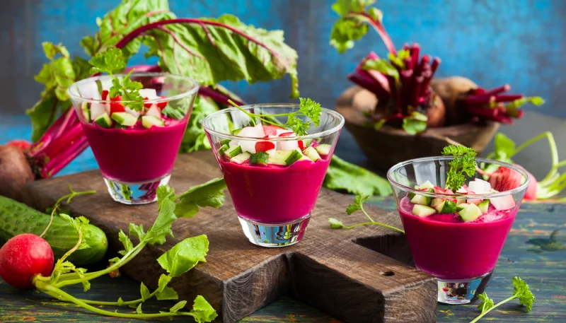 Gaspacho de betterave et de pomme