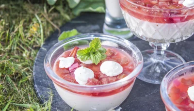 Panna cotta à la rhubarbe