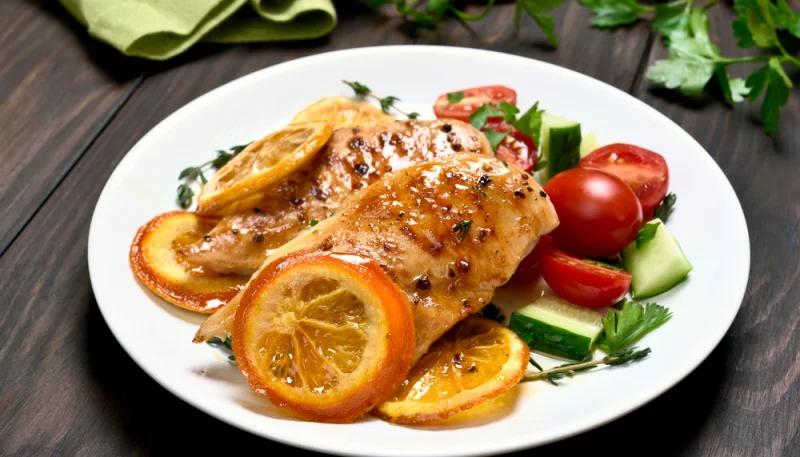 Poulet mariné à l'orange