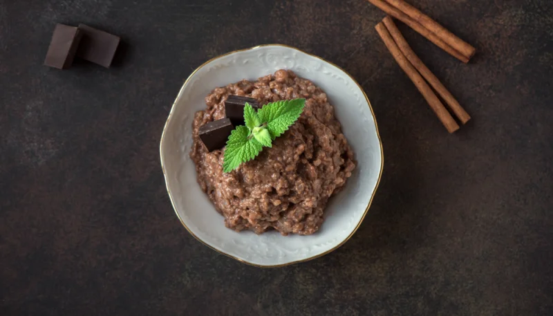Risotto de chocolat à la menthe et pistaches