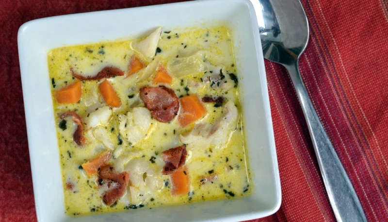 Soupe de haddock aux patates douces