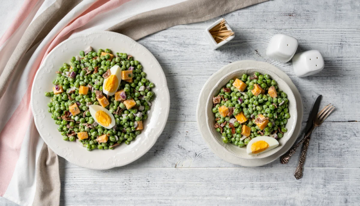 Petits pois à la carbonara