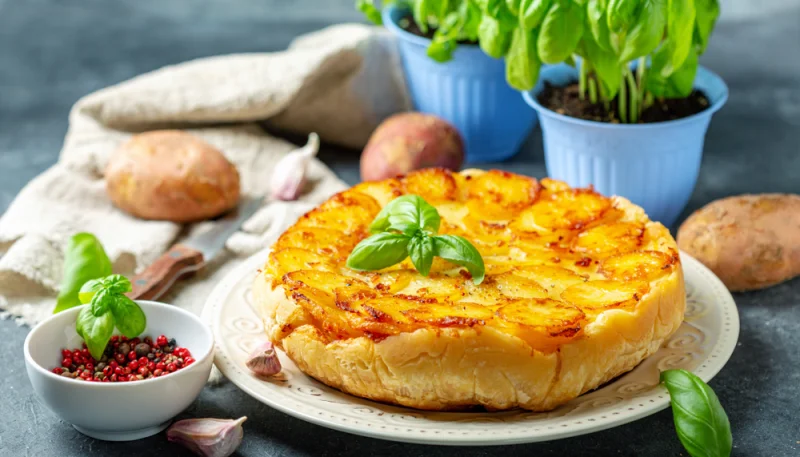 Tarte aux pommes de terre et oignons