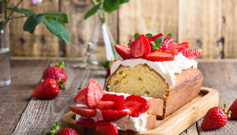 Cake citron aux fraises