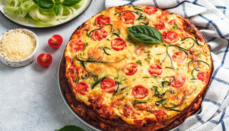Flan de courgettes aux tomates cerise