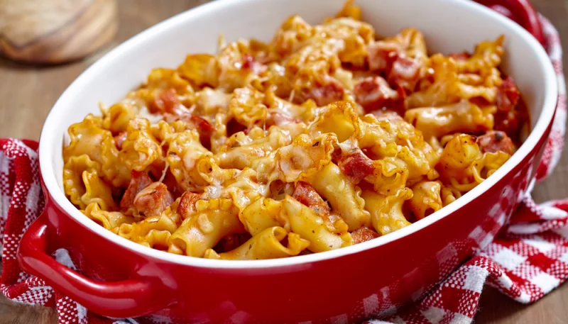 Gratin de pâtes tomates et chorizo