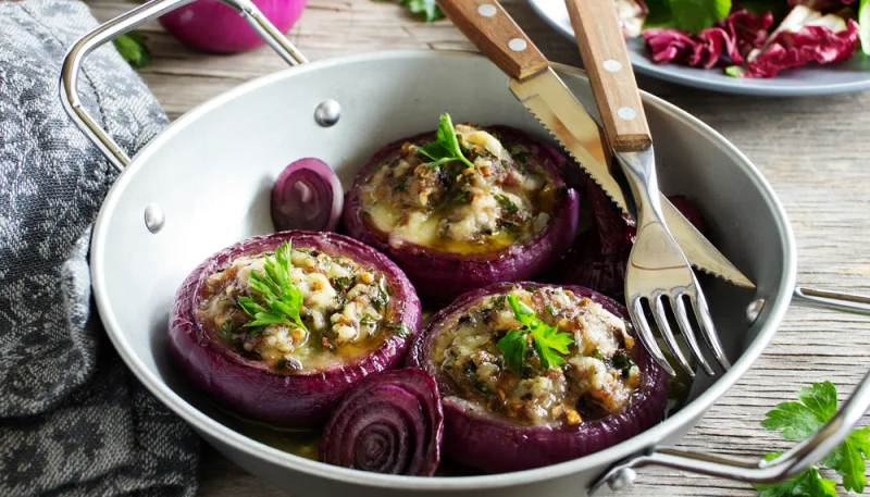 Oignons farcis aux lentilles