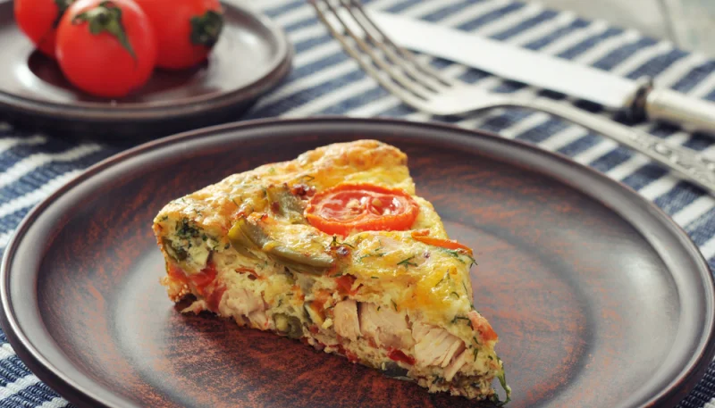 Quiche poulet poivron frais