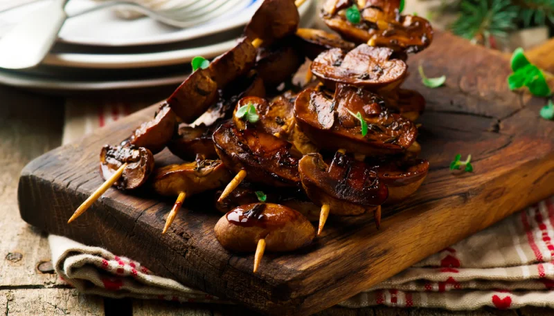 Brochettes champignons chorizo
