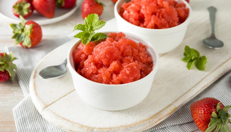 Granité aux fraises