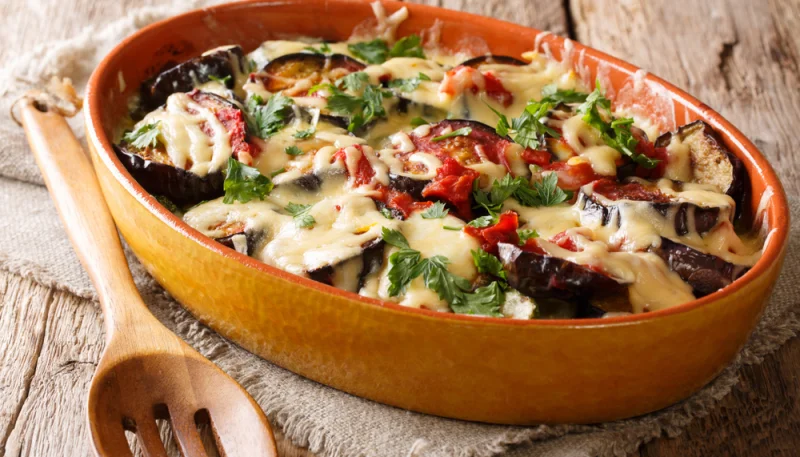 Gratin d'aubergines au gruyère