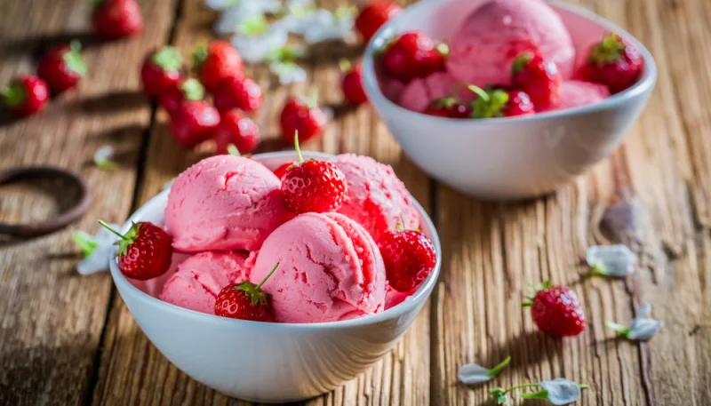 Sorbet aux fraises sans sorbetière