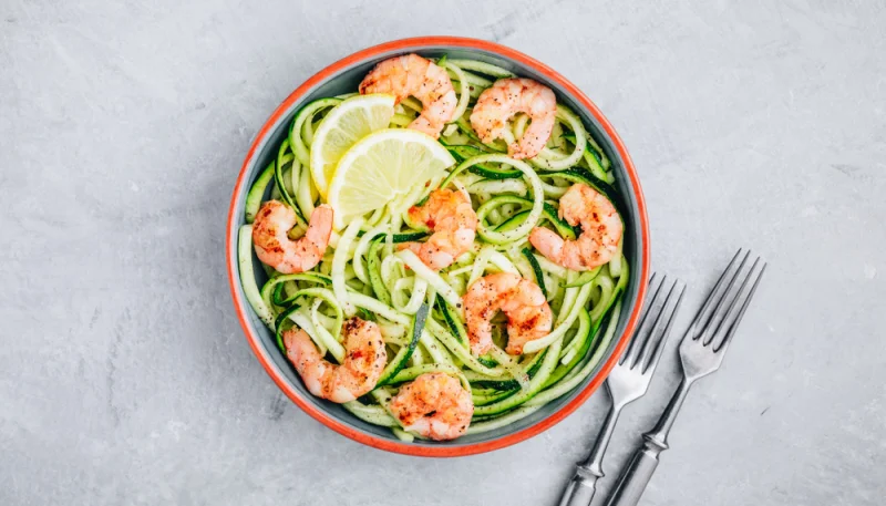 Tagliatelles de courgettes aux crevettes