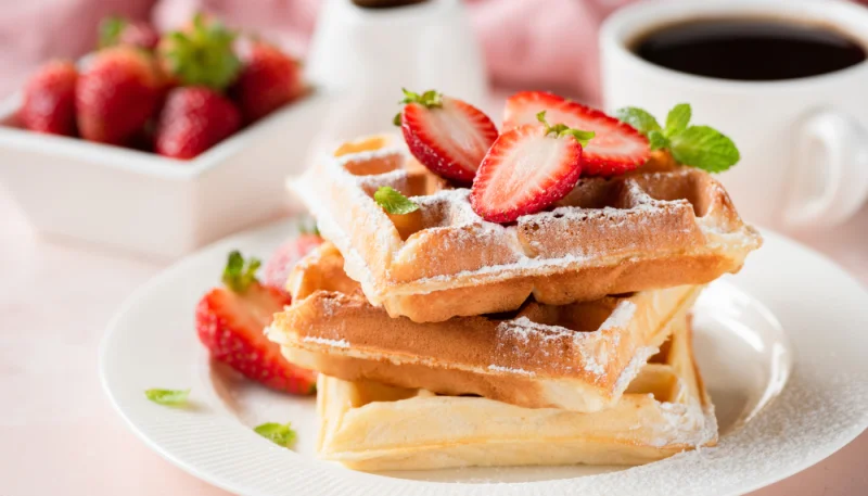 Gaufres aux fraises et citron vert