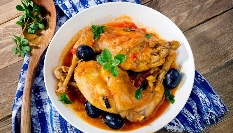 Lapin rôti aux olives
