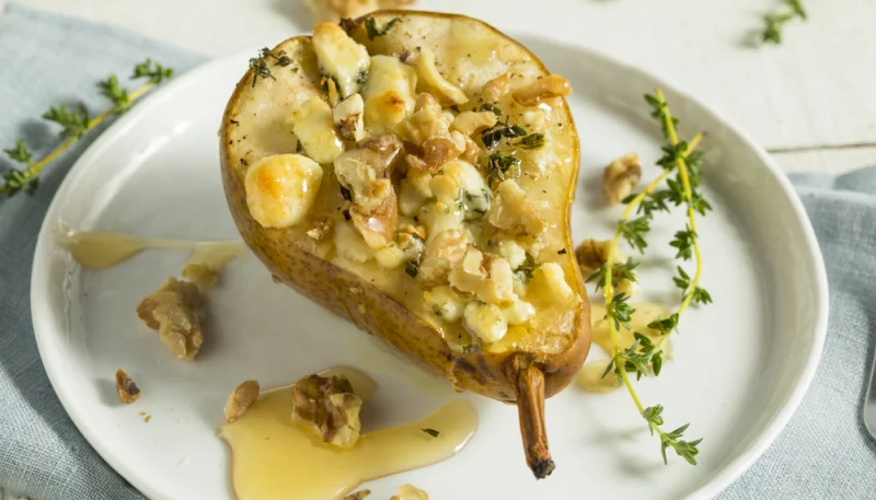 Poires gratinées au roquefort