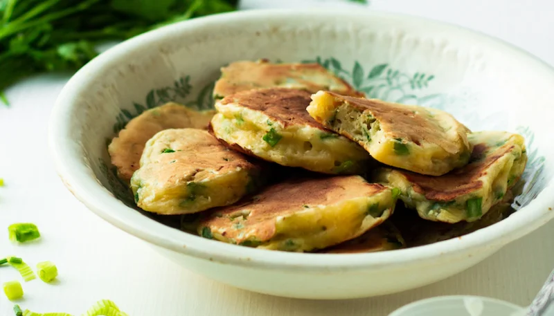 Galettes aux petits pois et cumin
