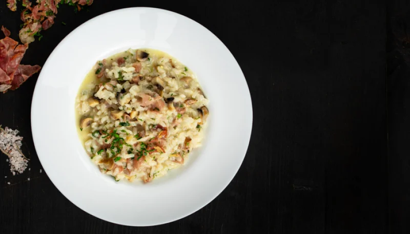 Risotto champignons-pancetta