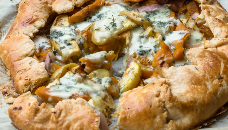 Tarte potimarron et roquefort