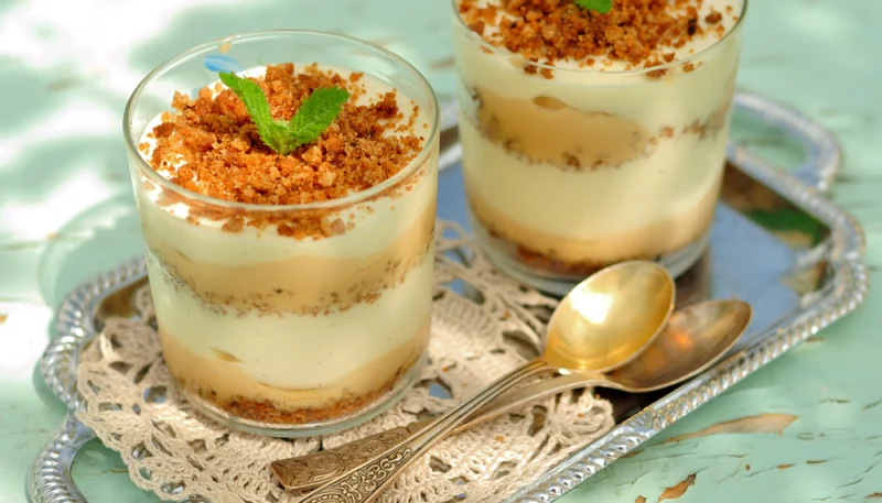 Verrines de mascarpone au caramel