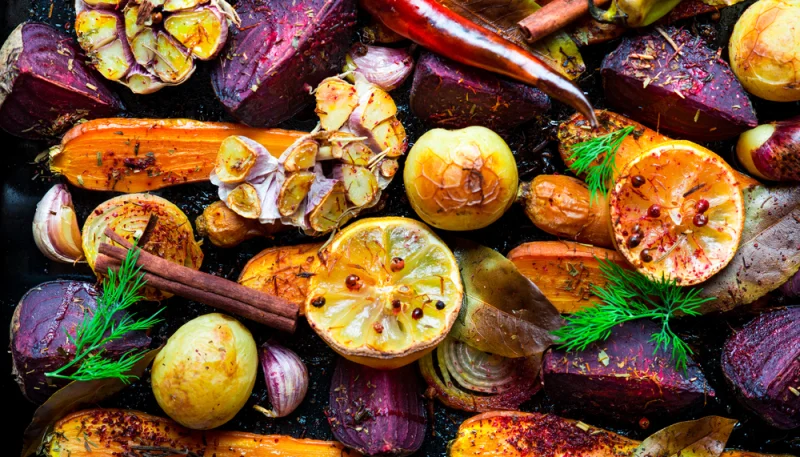 Légumes confits au four
