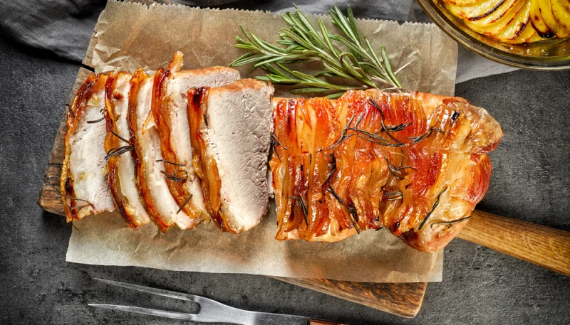 Rôti de porc miel et moutarde