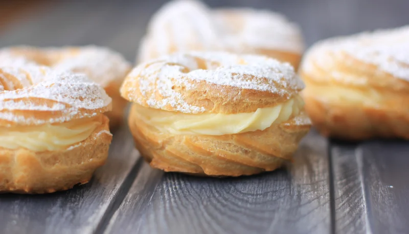 Choux à la crème pâtissière sans oeuf