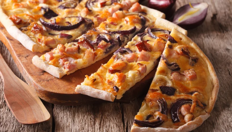 Flammekueche butternut, oignon et chèvre