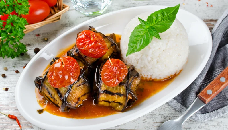 Ballotines d'aubergines grillées au chorizo