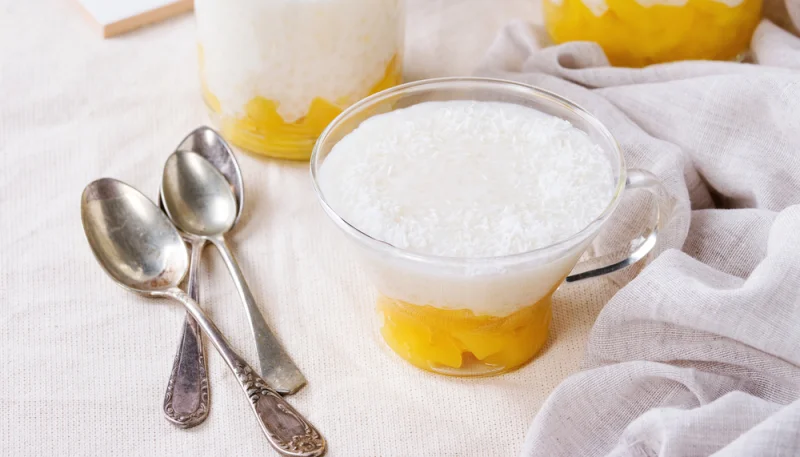 Perles de tapioca au lait de coco et mangue