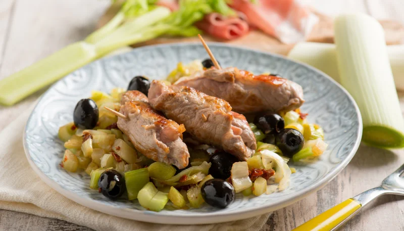 Emincé de porc aux poireaux