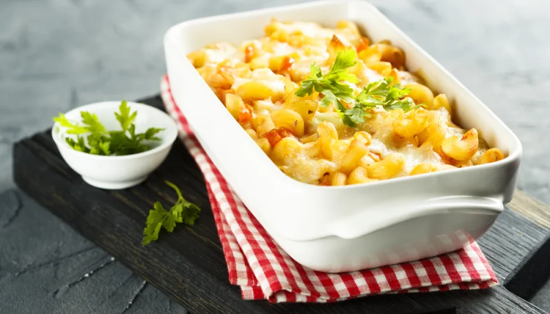 Gratin de pâtes à la mozzarella