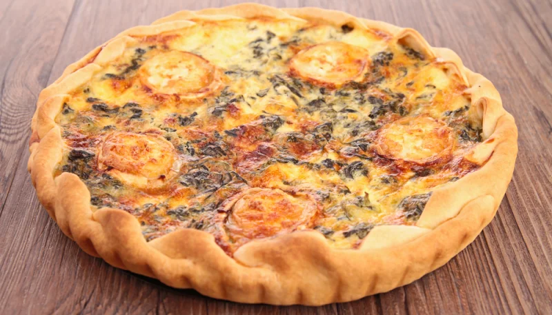 Quiche à l'agneau, poivron et chèvre