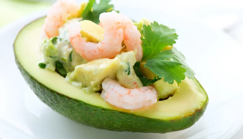 Avocats crevettes sauce à l'orange