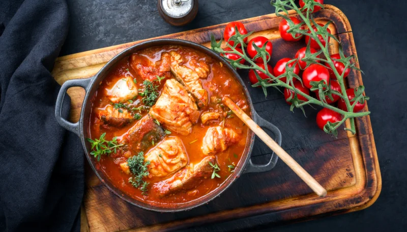 Cabillaud à la sauce tomate