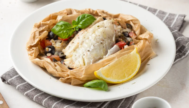 Papillotes de cabillaud à la provençale