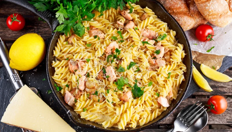 Pâtes au saumon, au citron et au fromage