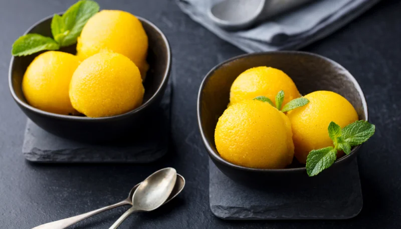 Sorbet minute aux pêches