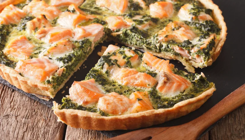 Tarte laitue et saumon