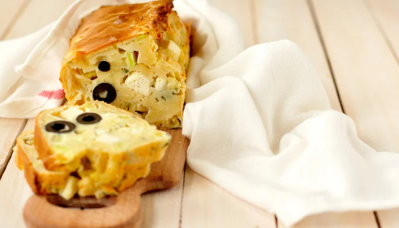 Cake salé feta olives