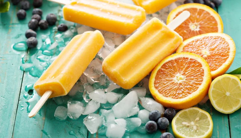 Glace à l'orange sans sorbetière