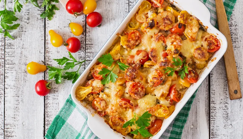 Gratin de tomates et de courgettes